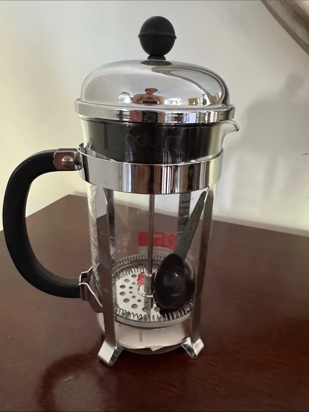 Bodum Chambord Silver and Black Glass French Press Coffee Maker